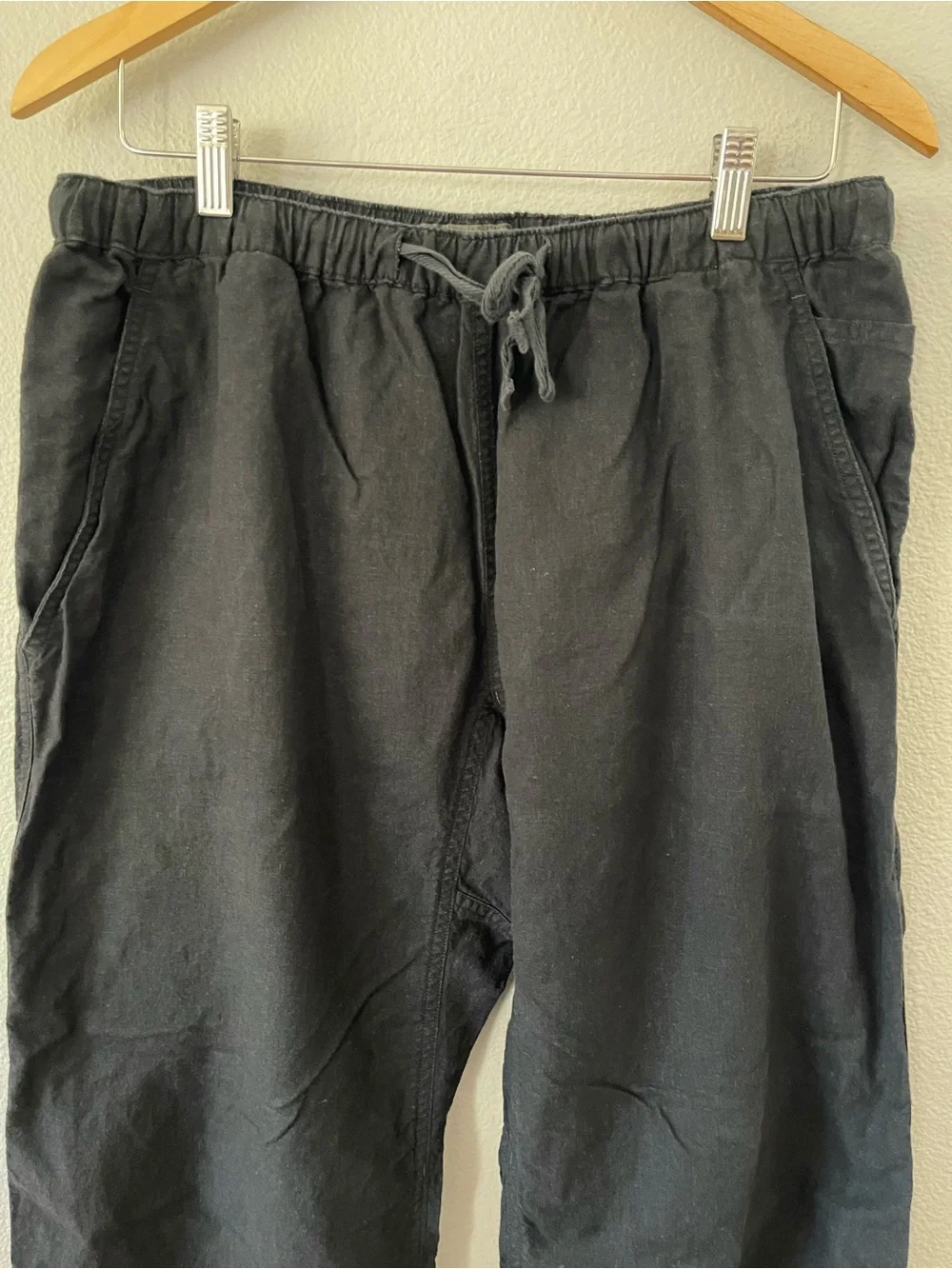 Of The Earth Hemp/Organic Cotton Casual Drawstring Pants Size XL Washed Black